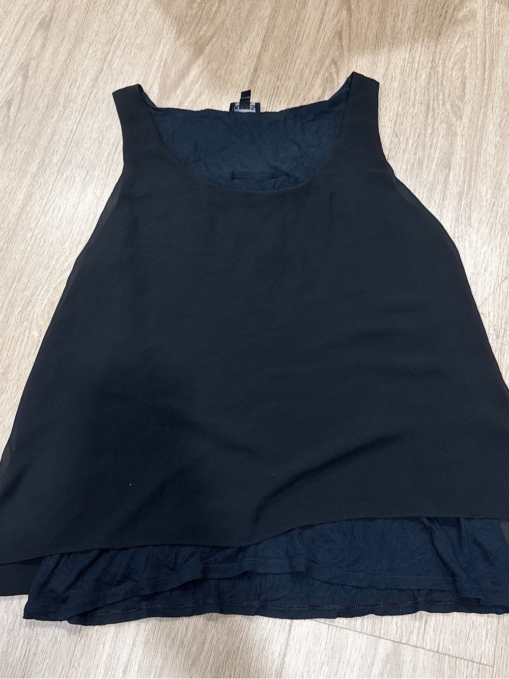 Express Black Layered Scoop Tank Top